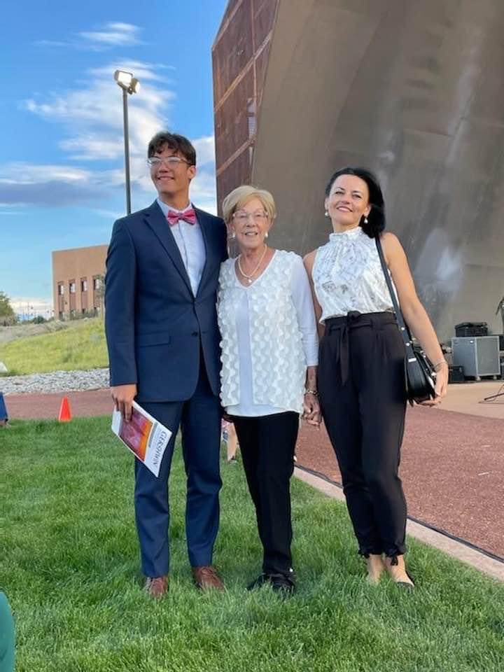 2022 JMYAC Winner Gabriel Higbie with Jackie McGehee at the NM Phil concert Sep 3