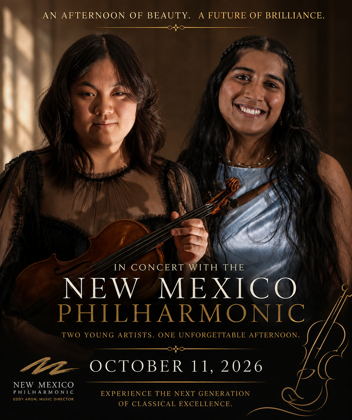 2026 JMYAC Concerto Piano & Strings winners perform with the NM Philharmonic on Oct 11, 2026